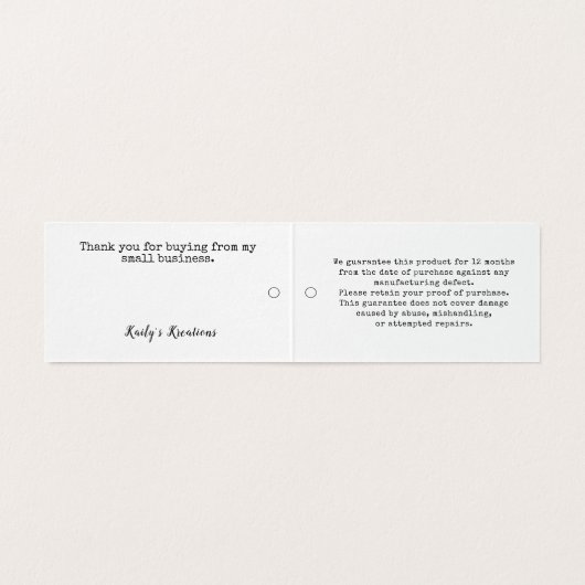 Moderne Logo QR Code Hang Prijs Label Kaart (Binnenkant ongevouwen)