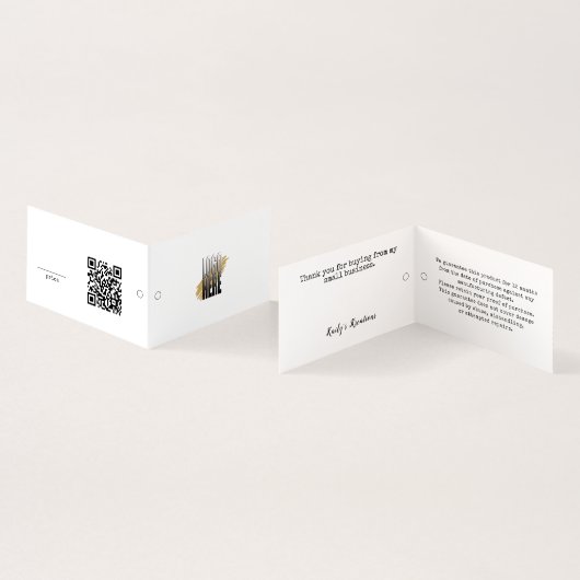 Moderne Logo QR Code Hang Prijs Label Kaart (Binnen en buitenkant)