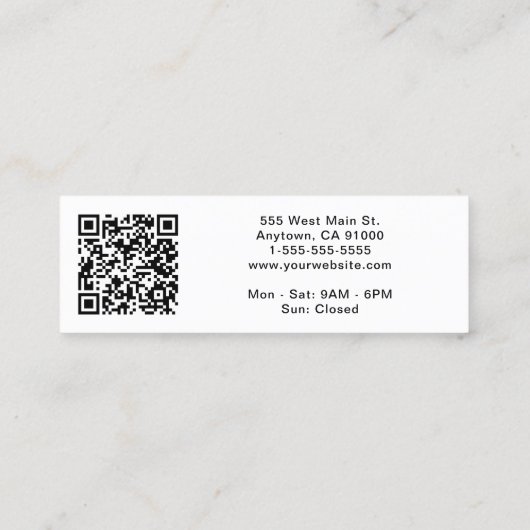 Moderne Logo QR-code Mini Visitekaartje (Achterkant)