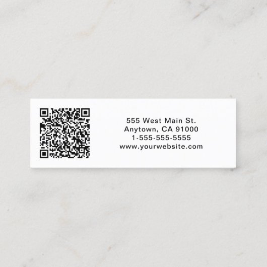 Moderne Logo QR-code Mini Visitekaartje (Achterkant)
