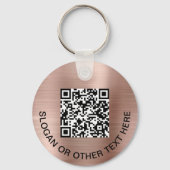 Moderne Logo QR-code Promotie Roos Gold Sleutelhanger (Achterkant)