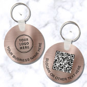 Moderne Logo QR-code Promotie Roos Gold Sleutelhanger