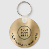 Moderne Logo QR-code - Promotioneel goud Sleutelhanger (Voorkant)