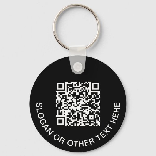 Moderne Logo QR-code - Promotioneel zwart Sleutelhanger (Achterkant)