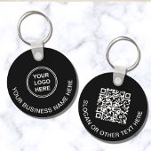 Moderne Logo QR-code - Promotioneel zwart Sleutelhanger