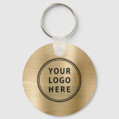 Moderne Logo QR Code Promotionele Gouden Sleutelha Sleutelhanger (Voorkant)