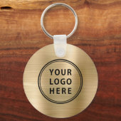 Moderne Logo QR Code Promotionele Gouden Sleutelha Sleutelhanger (Voorkant)