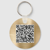 Moderne Logo QR Code Promotionele Gouden Sleutelha Sleutelhanger (Achterkant)