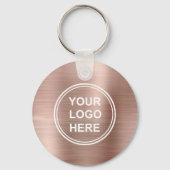 Moderne Logo QR Code Promotionele Roze Goud Sleutelhanger (Voorkant)