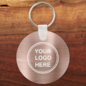 Moderne Logo QR Code Promotionele Roze Goud Sleutelhanger (Voorkant)