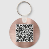 Moderne Logo QR Code Promotionele Roze Goud Sleutelhanger (Achterkant)