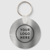 Moderne Logo QR Code Promotionele Zilveren Sleutel Sleutelhanger (Voorkant)