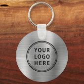 Moderne Logo QR Code Promotionele Zilveren Sleutel Sleutelhanger (Voorkant)