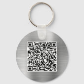 Moderne Logo QR Code Promotionele Zilveren Sleutel Sleutelhanger (Achterkant)