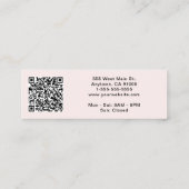 Moderne Logo QR Code Roze Mini Visitekaartje (Achterkant)