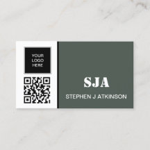 Moderne Logo QR Code Sage Green Professional