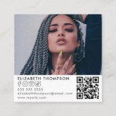 Moderne Logo QR Code Trendy Social Media Foto Vierkante Visitekaartje (Achterkant)