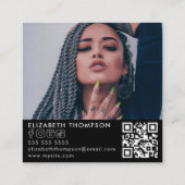 Moderne Logo QR Code Trendy Social Media Foto Vierkante Visitekaartje (Achterkant)