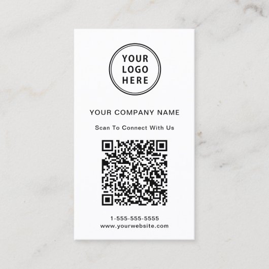 Moderne Logo QR-code Visitekaartje (Voorkant)