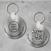 Moderne Logo QR-code voor speciale acties - Zilver Sleutelhanger