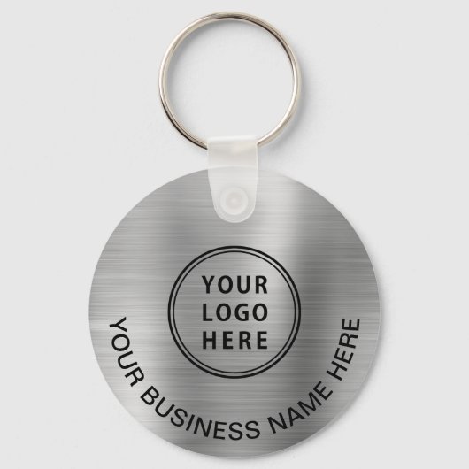 Moderne Logo QR-code voor speciale acties - Zilver Sleutelhanger (Voorkant)