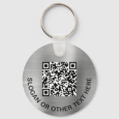 Moderne Logo QR-code voor speciale acties - Zilver Sleutelhanger (Achterkant)