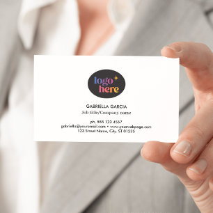 Moderne Logo QR Code Witte Visitekaart Visitekaartje