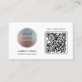 Moderne Logo QR Code Zakelijke Kaart Visitekaartje (Voorkant)