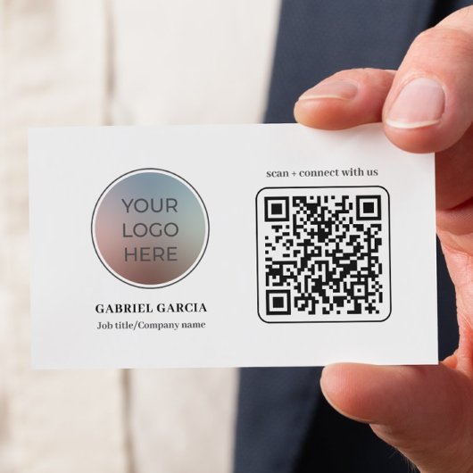 Moderne Logo QR Code Zakelijke Kaart Visitekaartje