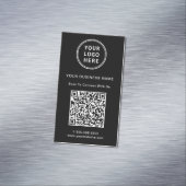 Moderne Logo QR Code Zwart Magnetisch Visitekaartje (Voorbeeld)