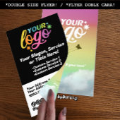 Moderne Logo QR Code Zwart Wit Regenboog Foto Flyer