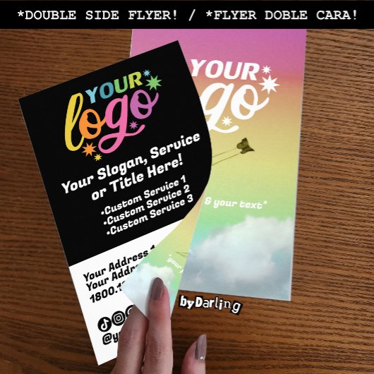 Moderne Logo QR Code Zwart Wit Regenboog Foto Flyer