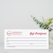 Moderne Logo Red Business Cadeaubon (Staand voorkant)
