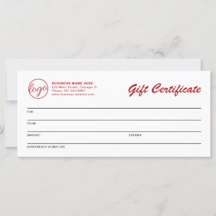 Moderne Logo Red Business Cadeaubon