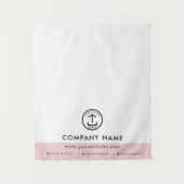 Moderne Logo Roze Verkoper Evenemententafel Runner Wandkleed (Voorkant)