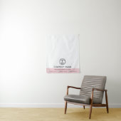 Moderne Logo Roze Verkoper Evenemententafel Runner Wandkleed (In situ)
