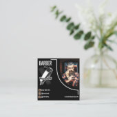 Moderne Logo Salon Professionele Barbershop Vierkante Visitekaartje (Staand voorkant)