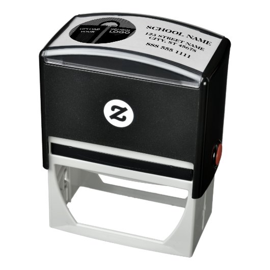 Moderne Logo School naam Adres Telefoon Zelfinktende Stempel (Product)