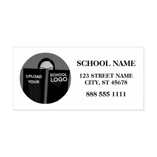 Moderne Logo School naam Adres Telefoon Zelfinktende Stempel (Design)