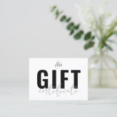 Moderne Logo Script Zakelijk Cadeaubon Visitekaartje (Staand voorkant)