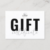 Moderne Logo Script Zakelijk Cadeaubon Visitekaartje (Voorkant)