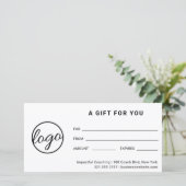Moderne Logo Simple Business Cadeaubon (Staand voorkant)