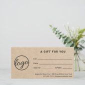 Moderne Logo Simple Rustic Cadeaubon (Staand voorkant)