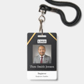 Moderne logo sjabloon personeelsfoto ID Badge (Voorzijde met lanyard)