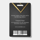 Moderne logo sjabloon personeelsfoto ID Badge (Achterkant)