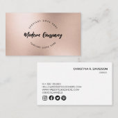 Moderne Logo Sjabloon Roos Gold Custom Visitekaartje (Voorkant / Achterkant)