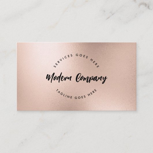Moderne Logo Sjabloon Roos Gold Custom Visitekaartje (Voorkant)