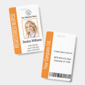 Moderne Logo Sjabloon werknemer Foto naam zuster-i Badge (Front & Back)