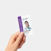 Moderne Logo Sjabloon werknemer Foto naam zuster-i Badge (Handheld)