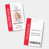 Moderne Logo Sjabloon werknemer Foto naam zuster-i Badge (Front & Back)